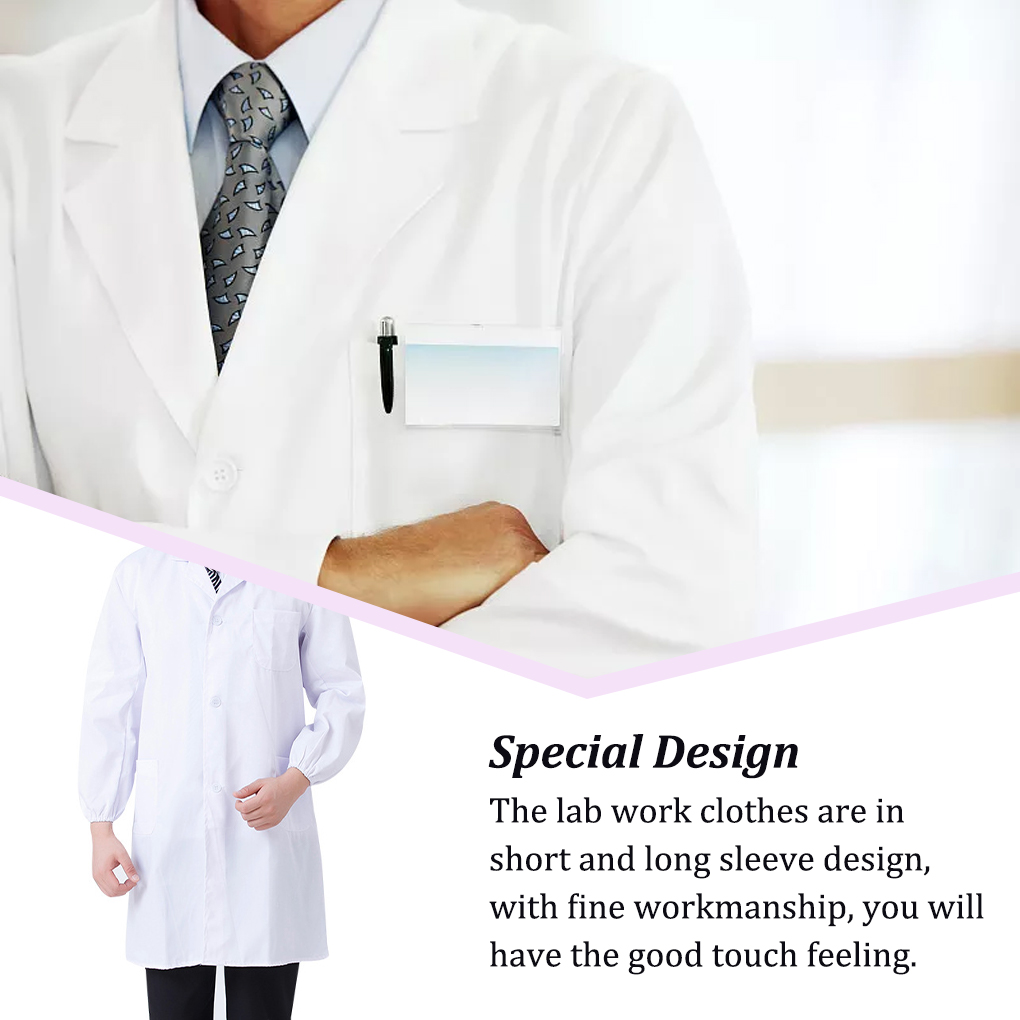 Lab Coat Medical - Laboratory Coat Pocket Long Sleeve School