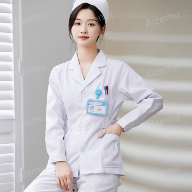 New White Long Sleeve Nurse Un - Lab Coat Medical review and price