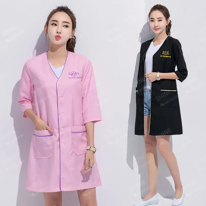 beauty uniform beautician Cust - Lab Coat Medical review and price